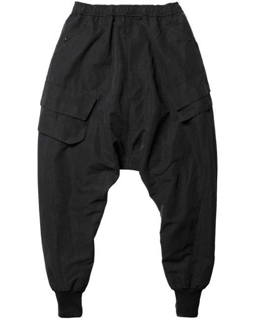 Julius Black Drop-Crotch Cargo Pants for men