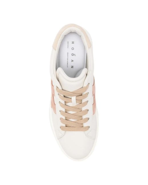 Hogan White Rebel Leather Sneakers