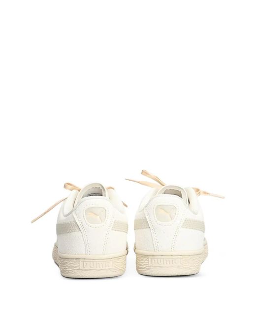 PUMA White Suede Bloom Sneakers