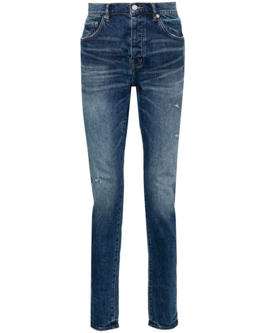 Purple Brand Blue P001 Low-rise Slim-fit Jeans for men