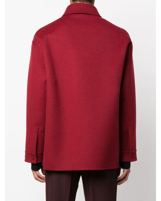 Fendi Red Button-front Shirt Jacket for men