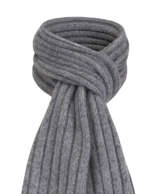 Fedeli White Ribbed Scarf for men
