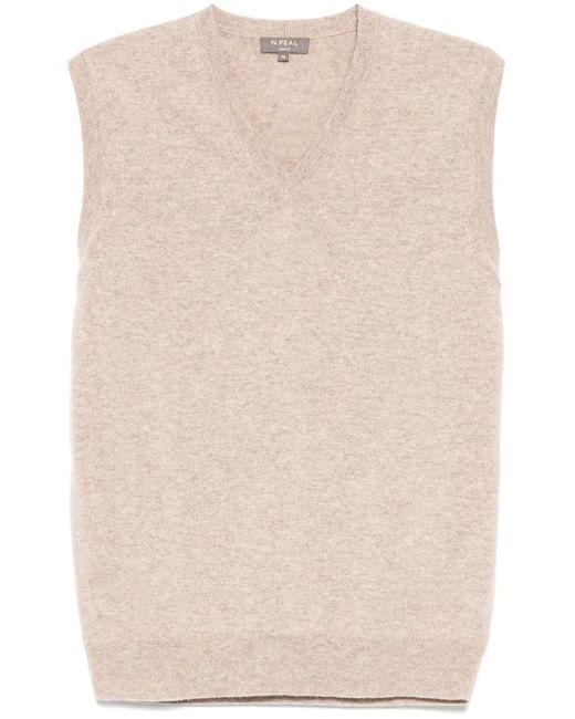 メンズ N.Peal Cashmere Westminster Slipover トップ Natural