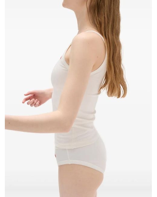 Miu Miu White X Petit Bateau Embroidered Tank Top