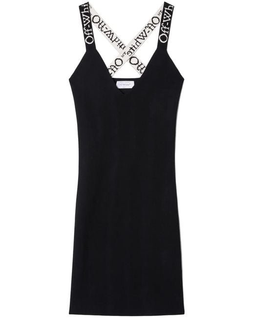 Off-White c/o Virgil Abloh Black Short Dress With Jacquard Effect