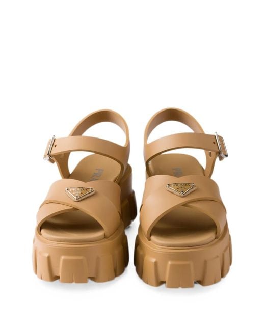 Prada Brown Monolith Sandalen
