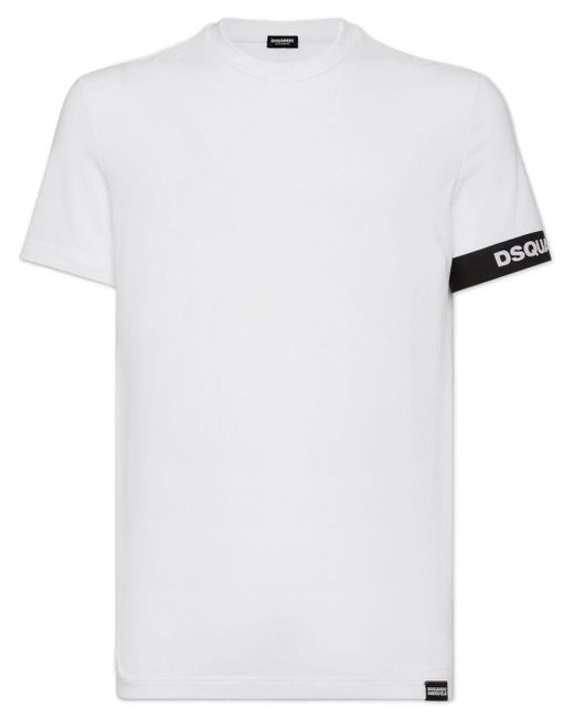 T-shirt en coton à logo imprimé DSquared² pour homme en coloris White