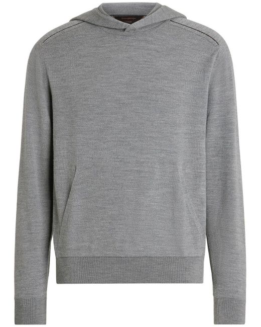 メンズ Zegna メランジ パーカー Gray