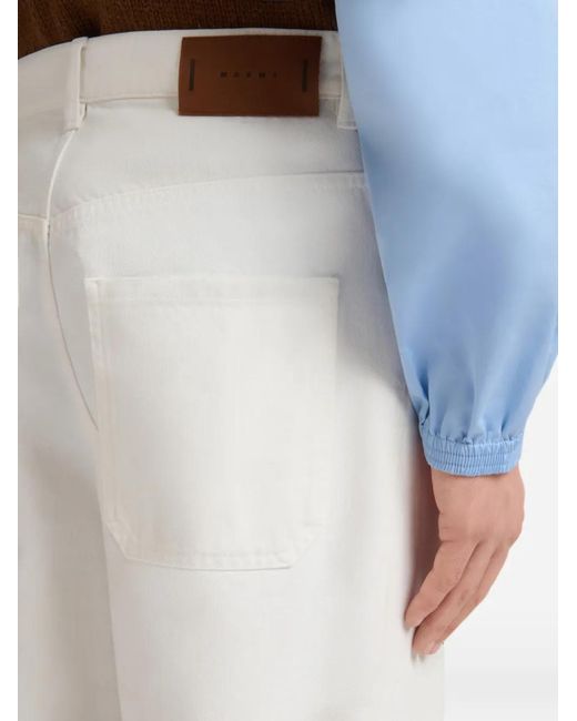 Marni White Denim Workwear Trousers for men