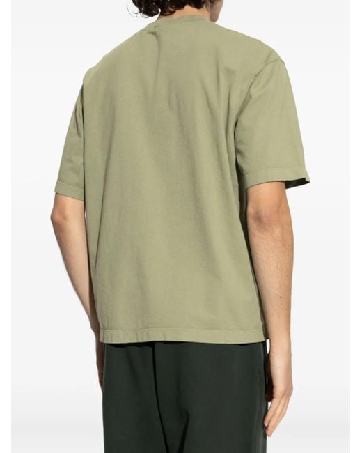 Stone Island Green Logo-Patch Cotton T-Shirt for men
