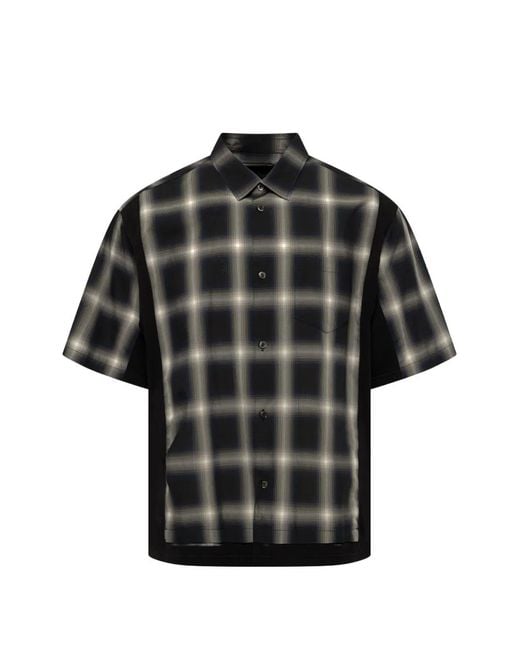 Undercover Black Combo Check Ss Shirt for men