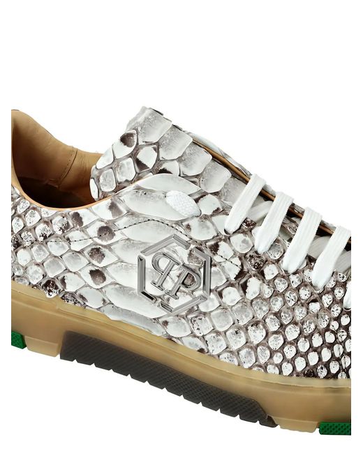 Philipp Plein Green Real Python Low Top Sneakers