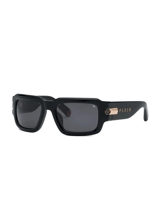 Philipp Plein Black Rectangle-Frame Sunglasses for men