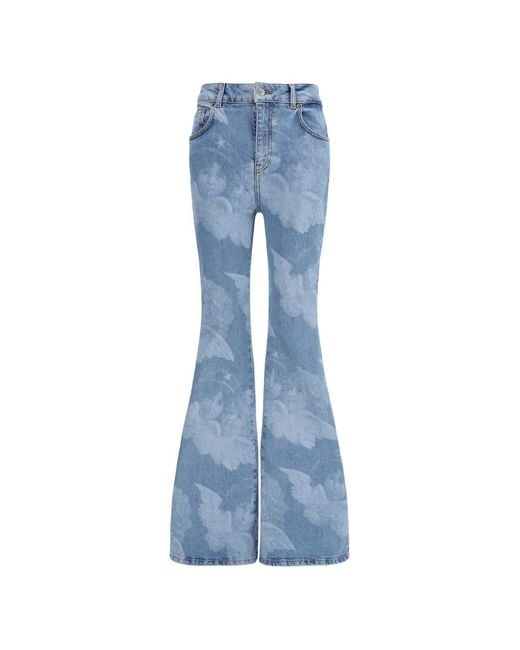 Fiorucci Blue Angels-Print Flared Jeans