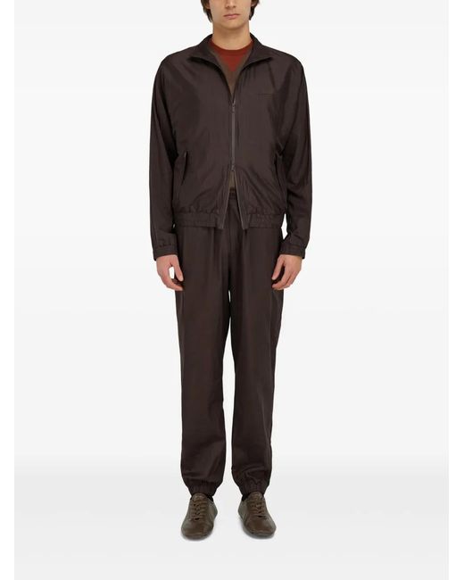 Ferragamo Gray Zip-Up Bomber Jacket for men
