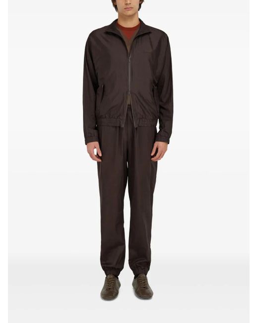 Ferragamo Gray Zip-Up Bomber Jacket for men