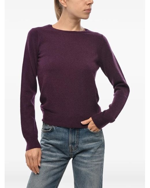 Malo Purple Crew-Neck Long-Sleeve Sweater