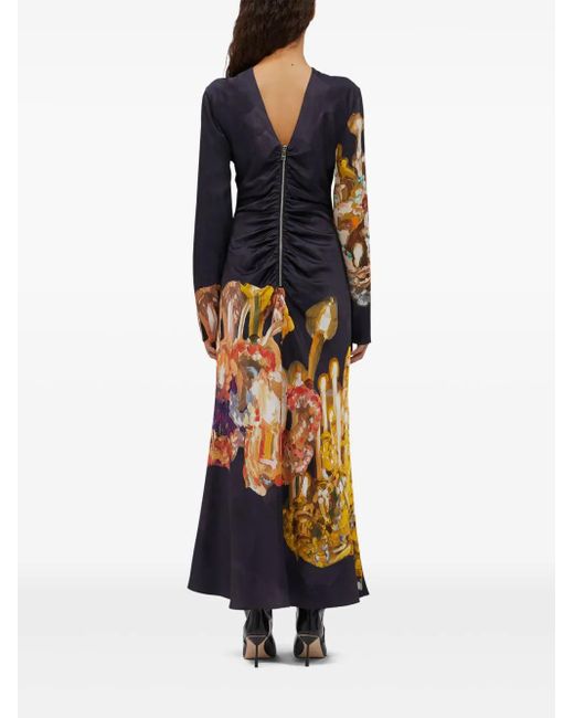 MSGM Black Maxikleid mit Print
