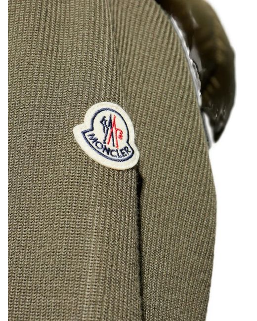Moncler Green Padded Hooded Cardigan for men