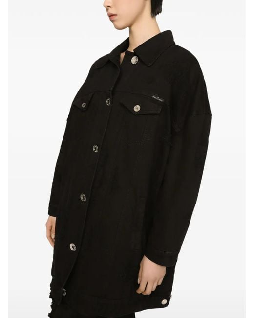 Dolce & Gabbana Black Longline Denim Jacket