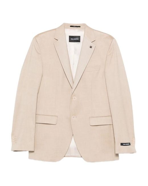 Karl Lagerfeld Natural Notched-Lapel Blazer for men