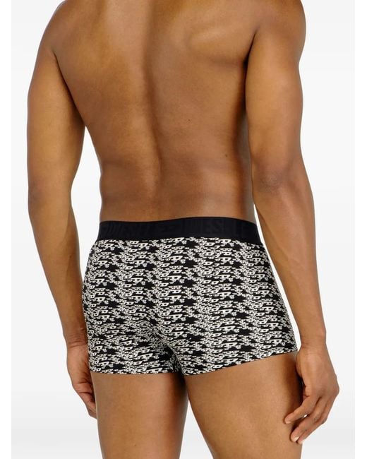 DIESEL Black Logo-Waistband Cotton Boxers (Set Of Three) for men