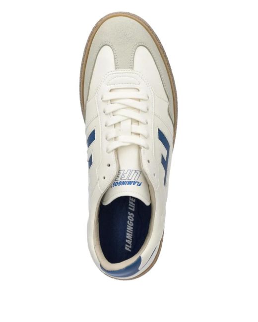 Flamingos White Burela Logo-Detail Leather Sneakers