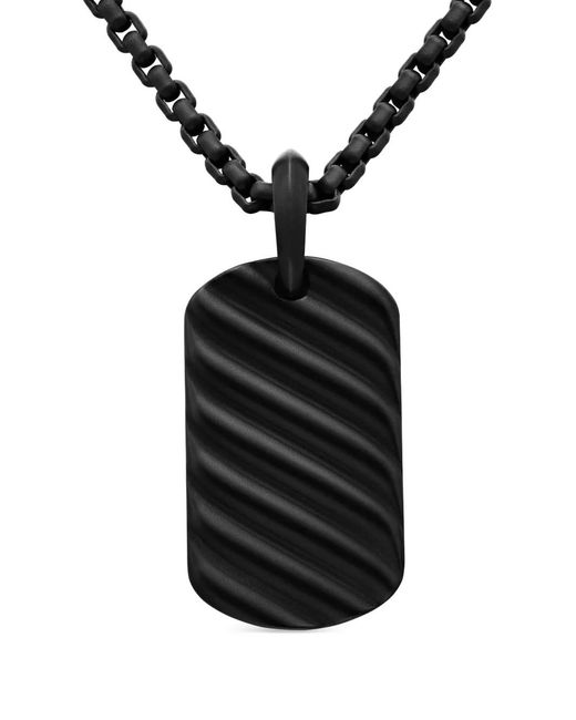 David Yurman Black Sculpted Cable Tag (27Mm) for men