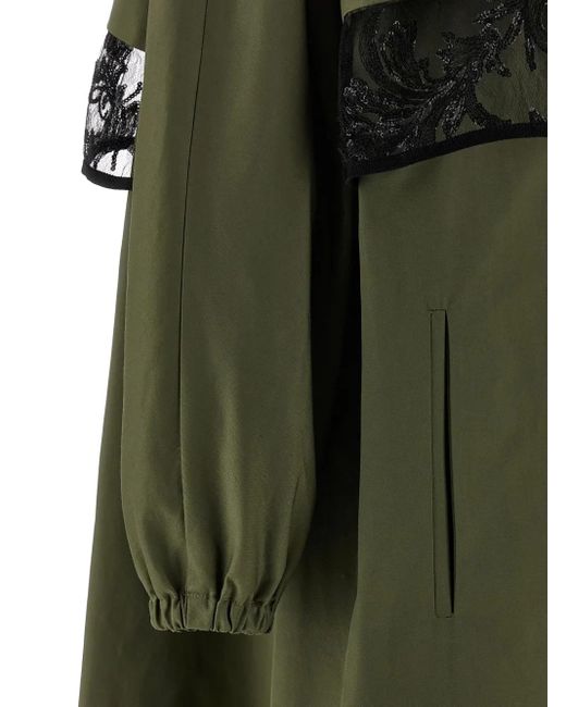 Le twins Green Removable-Hood Trench Coat