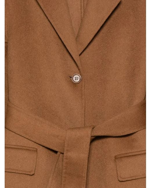 Aspesi Brown Belted Wool Coat