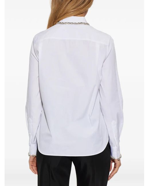 McQueen White Embellished Collared Shirt