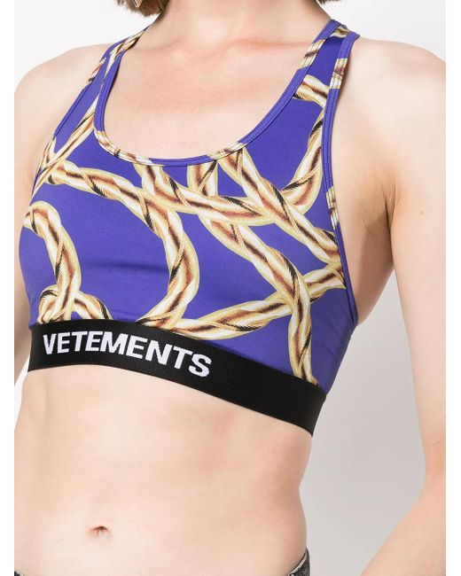 Vetements Blue Chain Sports Bra