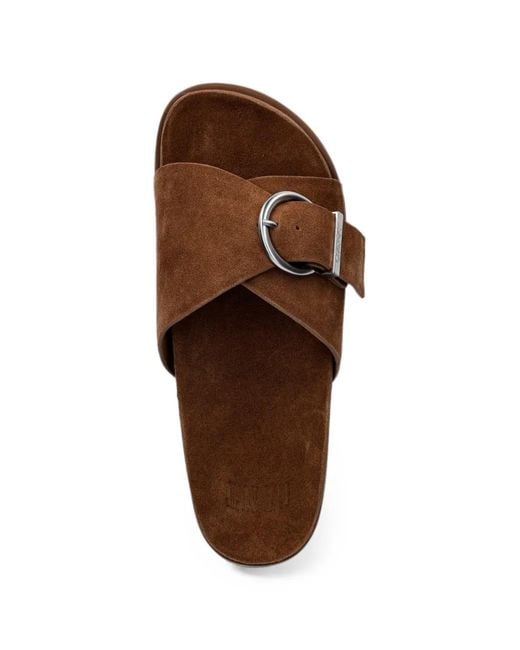 Gant Brown Buckle-Detail Slides