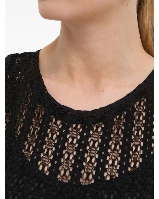 Pinko Black Openwork Midi Dress