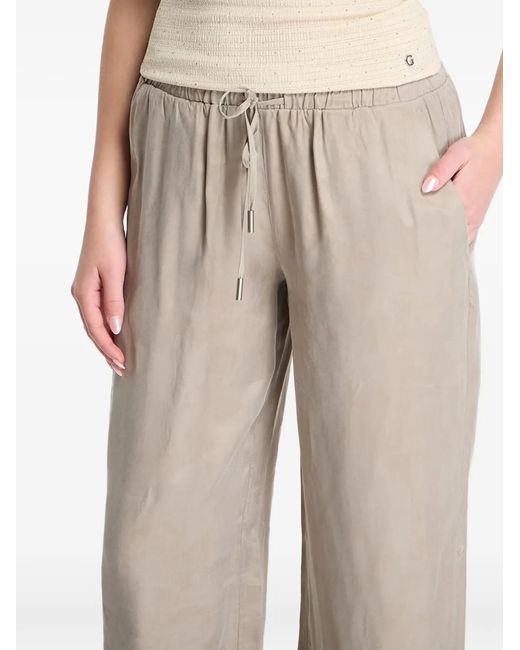 Guess Natural Drawstring-Waist Wide-Leg Trousers
