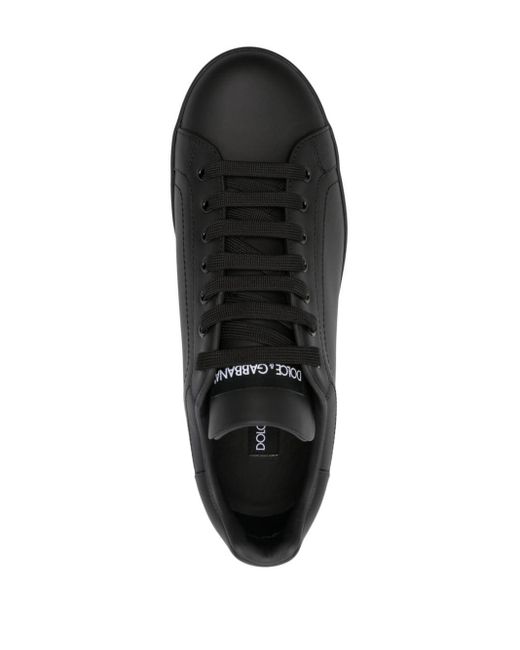 Dolce & Gabbana Portofino Leren Sneakers in het Black voor heren