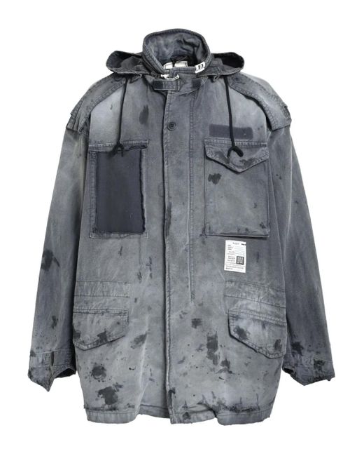 Maison Mihara Yasuhiro Gray Distressed Hooded Jacket for men