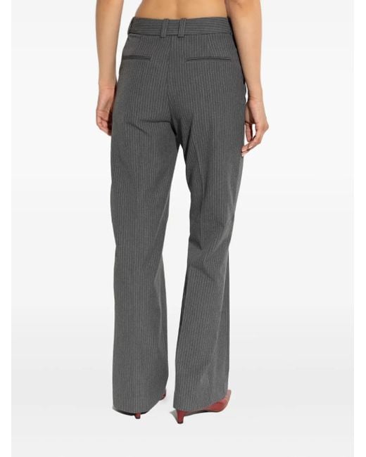 Samsøe & Samsøe Gray Pinstripe Pleated Trousers