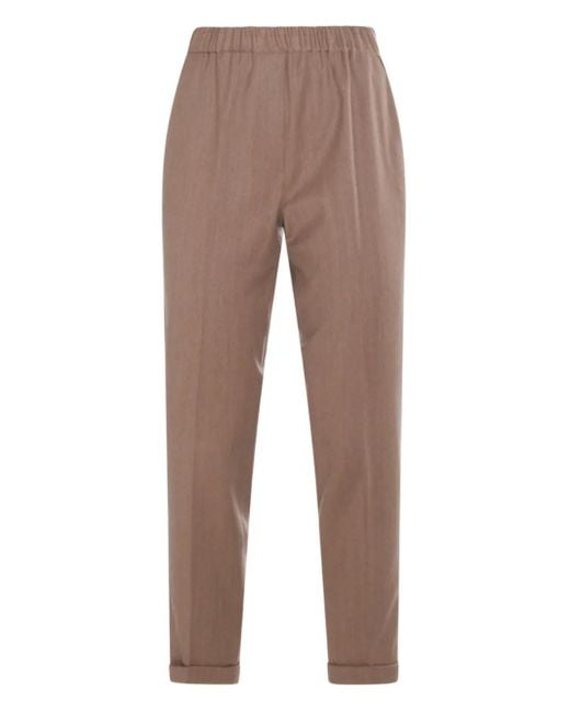 Pantalones con cinturilla elástica Antonelli de color Natural