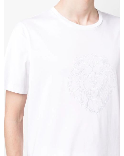 T-Shirt Con Ricamo di Billionaire in White da Uomo