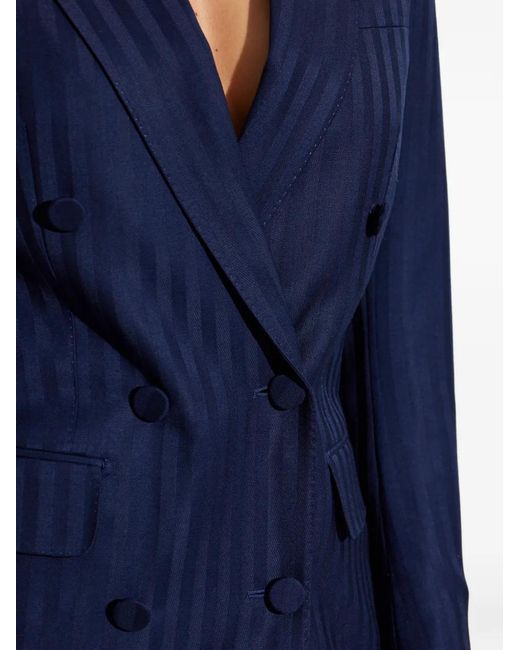 Tom Ford Blue Striped Double-Breasted Jacket