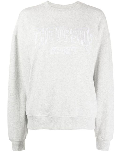 The Upside White Logo-embroidered Organic Cotton Sweatshirt