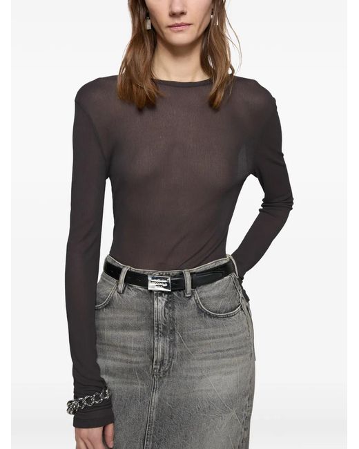 Acne Brown Thin Long-Sleeve T-Shirt