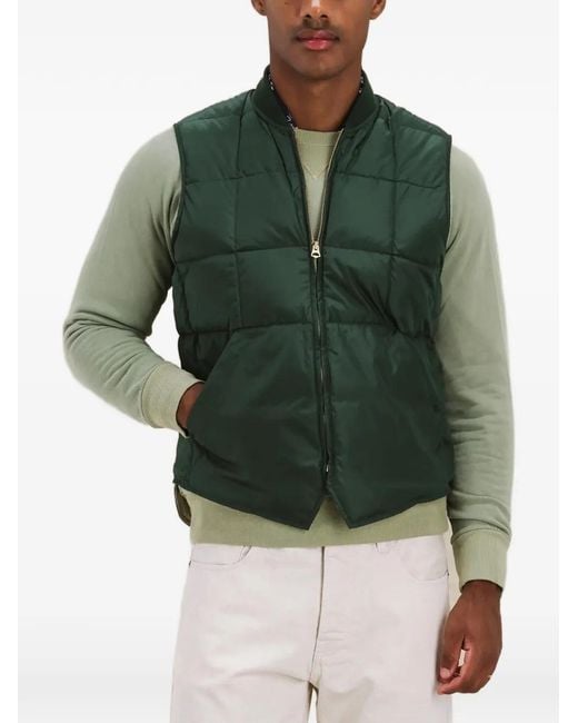 Fortela Green Padded Camouflage-Print Gilet for men