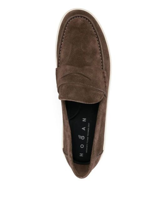 Hogan Brown Suede Loafers for men