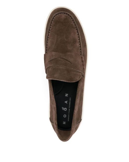 Hogan Brown Suede Loafers for men