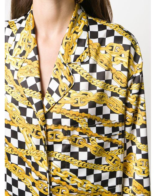 Manteau à Mélange d'Imprimés Balenciaga en coloris Yellow