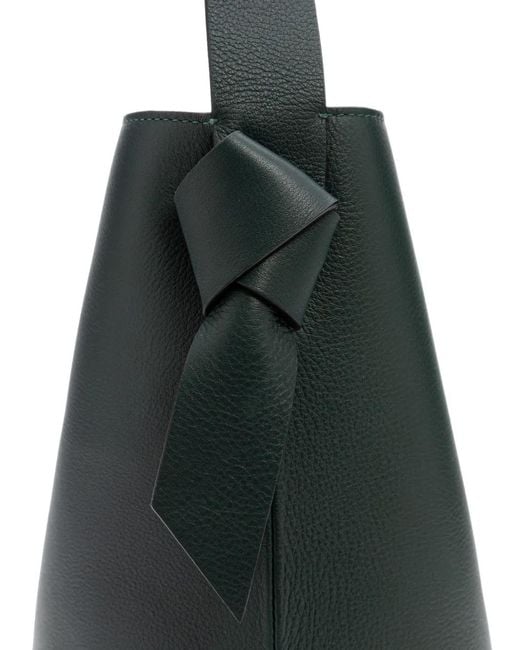 La Portegna Black Paulita Knotted Leather Shoulder Bag