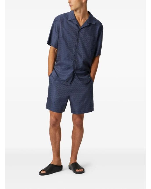 Missoni Blue Chevron-Pattern Shorts for men