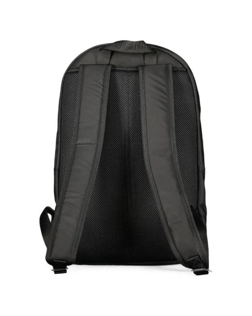 Tommy Hilfiger Black Logo-Patch Panelled Backpack for men